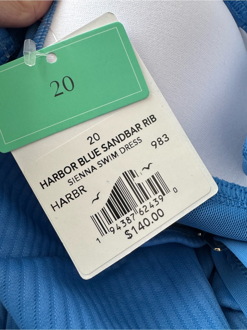 Sunsets Escape Harbor Blue Sandbar Rib Sienna Swim Tummy Control Dress Size 20 - Picture 2 of 7